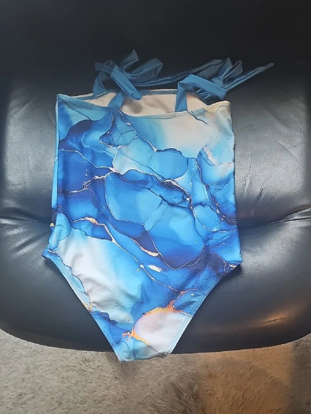 Kids Blue Marble One-Piece Swimsuit - Brand: